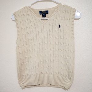 Tan Polo by Ralph Lauren Knit Sweater Vest YS